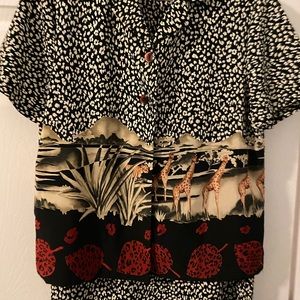 Kemp Collection Sleeveless  dress size 10 animal print with jacket.
